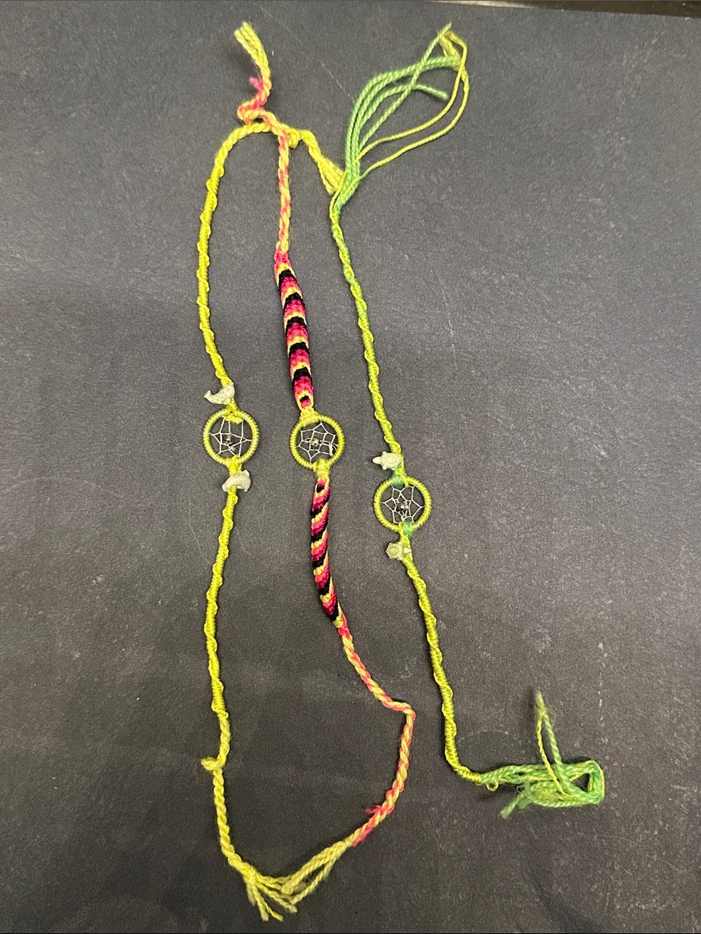 Neon Yellow & Pink Dreamcatcher Bracelets